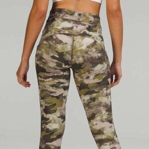 Lululemon Power Thru High-Rise Tight 25" Heritage Camo Wash Juniper Green Multi